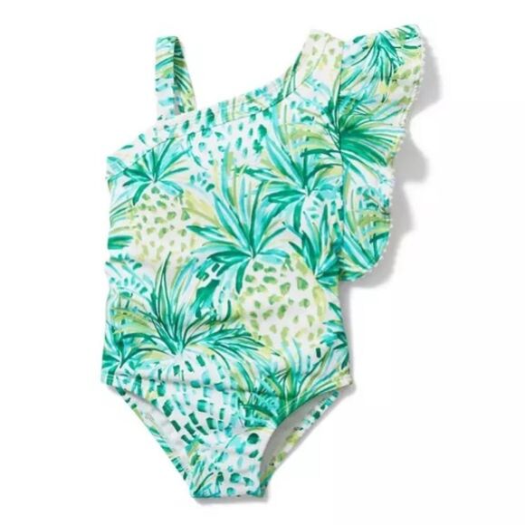 Janie and Jack Baby Pineapple Ruffle One Piece Bathing Suit. 6-12 Months. NWOT. - Picture 1 of 10